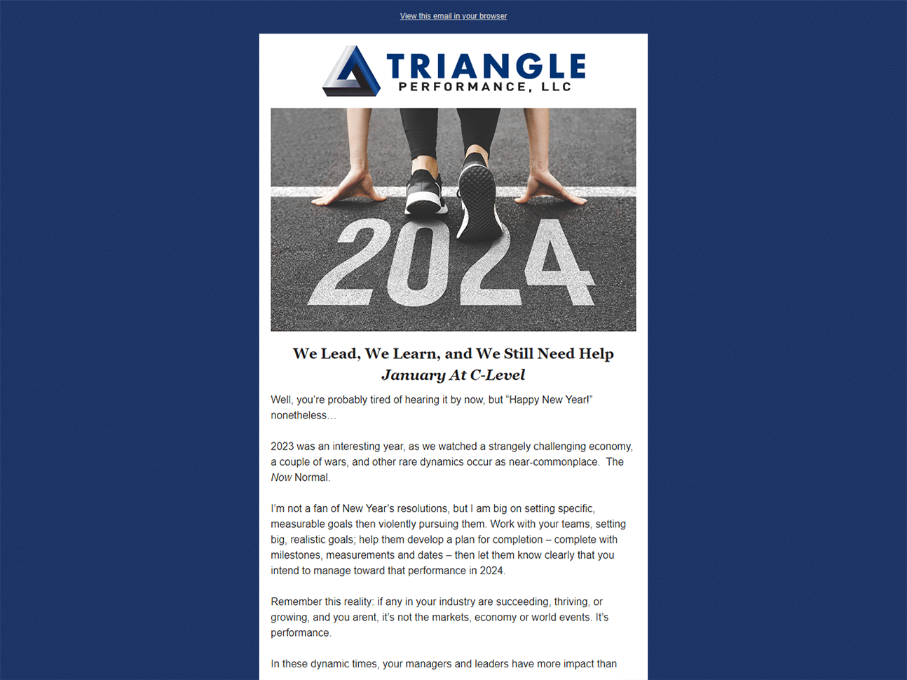 2024 Triangle Performance Newsletters